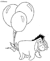 coloriage Bourriqueta avec des ballons